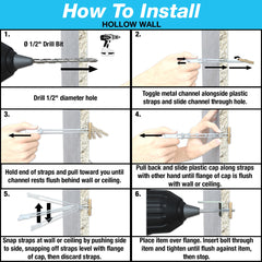 TOGGLER bolt threaded into toggle showing reliable engagement for fixtures