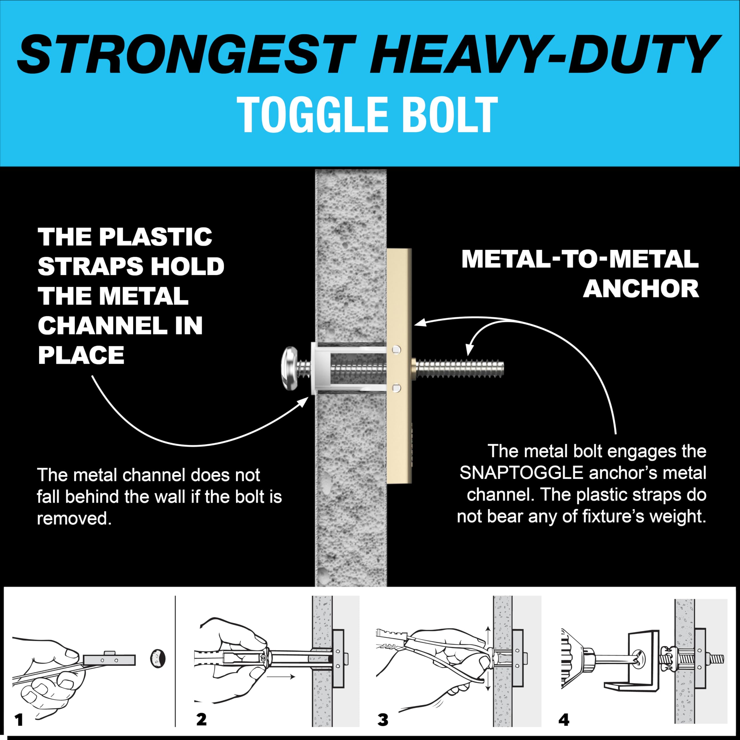 TOGGLER anchor beside ruler showing size and quick scale comparison advantage