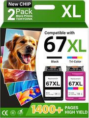 TOKYOINK pack frontal mostrando cartuchos negro y tricolor para ahorro