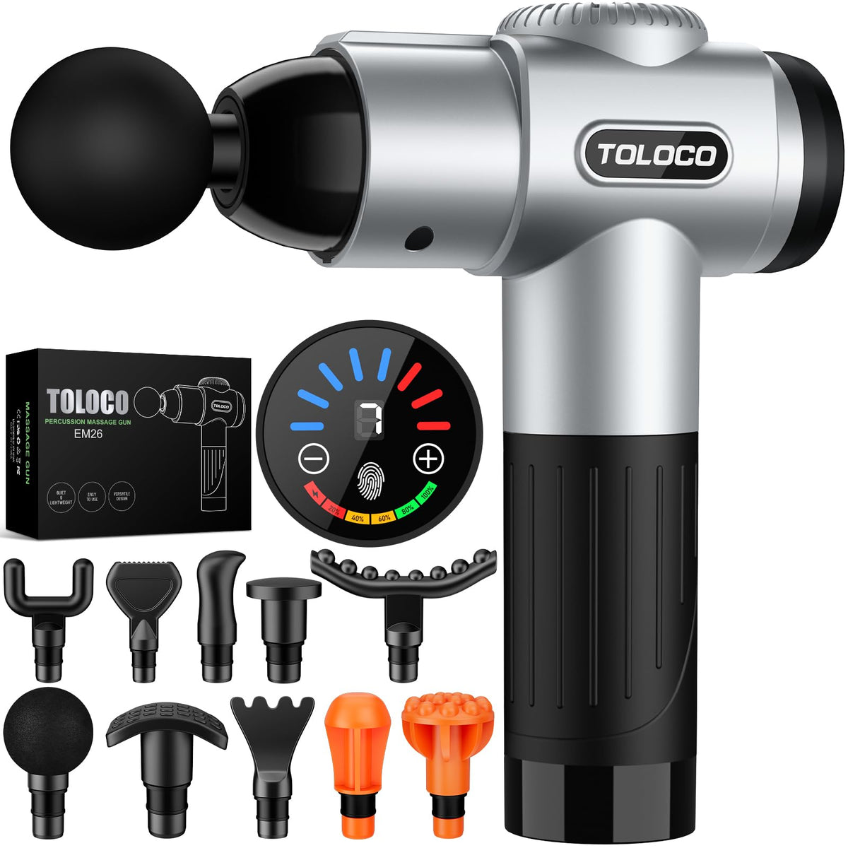 TOLOCO front view showing compact silver body and ergonomic shape for easy handling