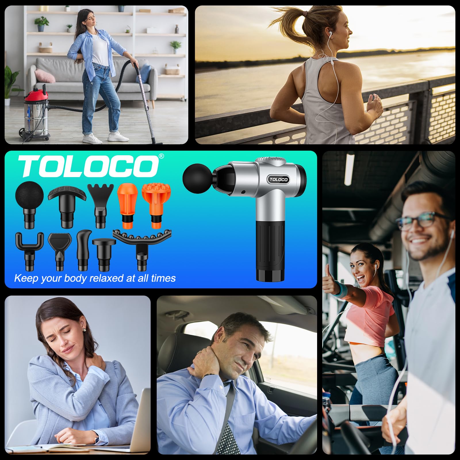 TOLOCO next to water bottle showing compact size for travel and portability
