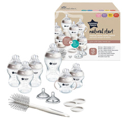 Tommee Tippee frontal del pack mostrando biberones y accesorios, solución integral