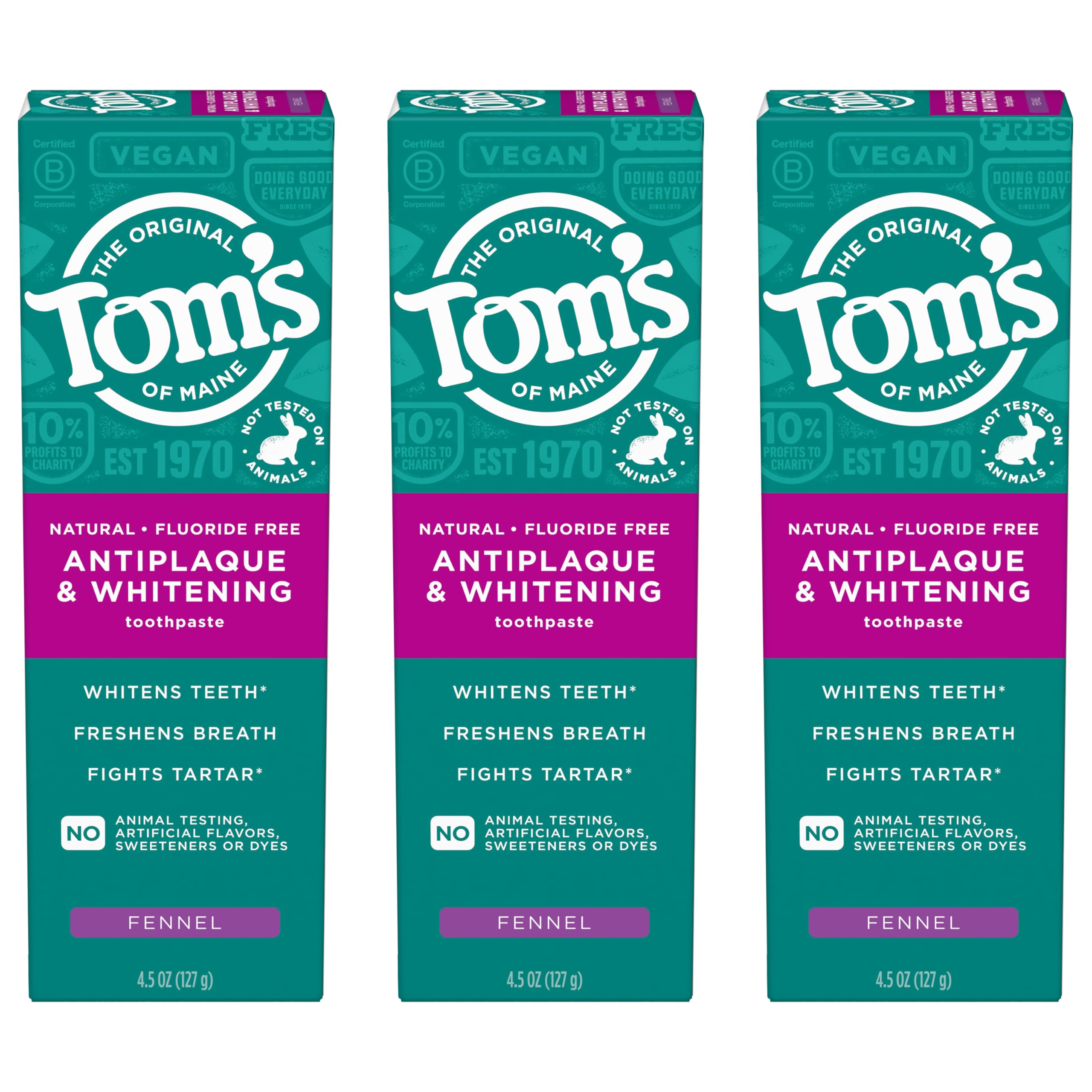 Tom's of Maine primer plano del sabor hinojo destacando aroma herbal