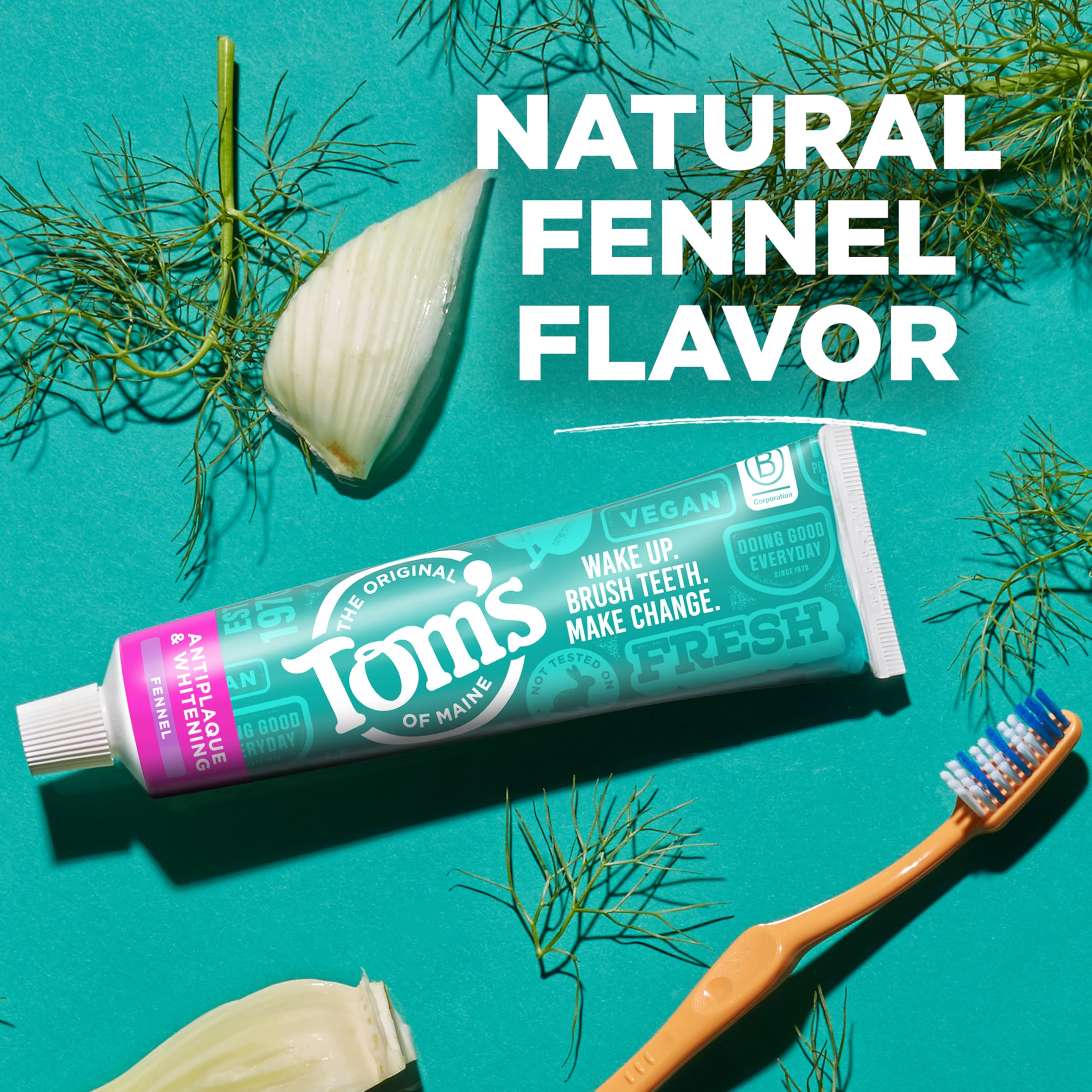 Tom's of Maine etiqueta que muestra ingredientes y uso recomendado claramente