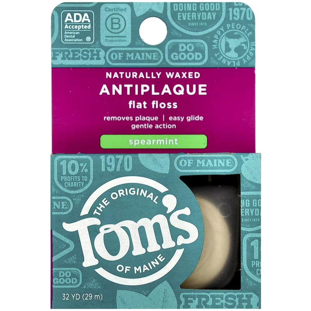 Tom's of Maine envase frontal del pack de seis con diseño claro y beneficios