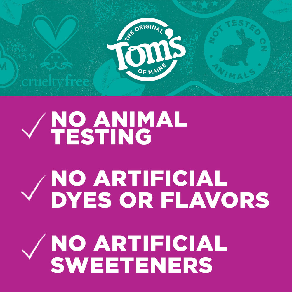 Tom's of Maine persona cepillando para limpieza diaria y frescura