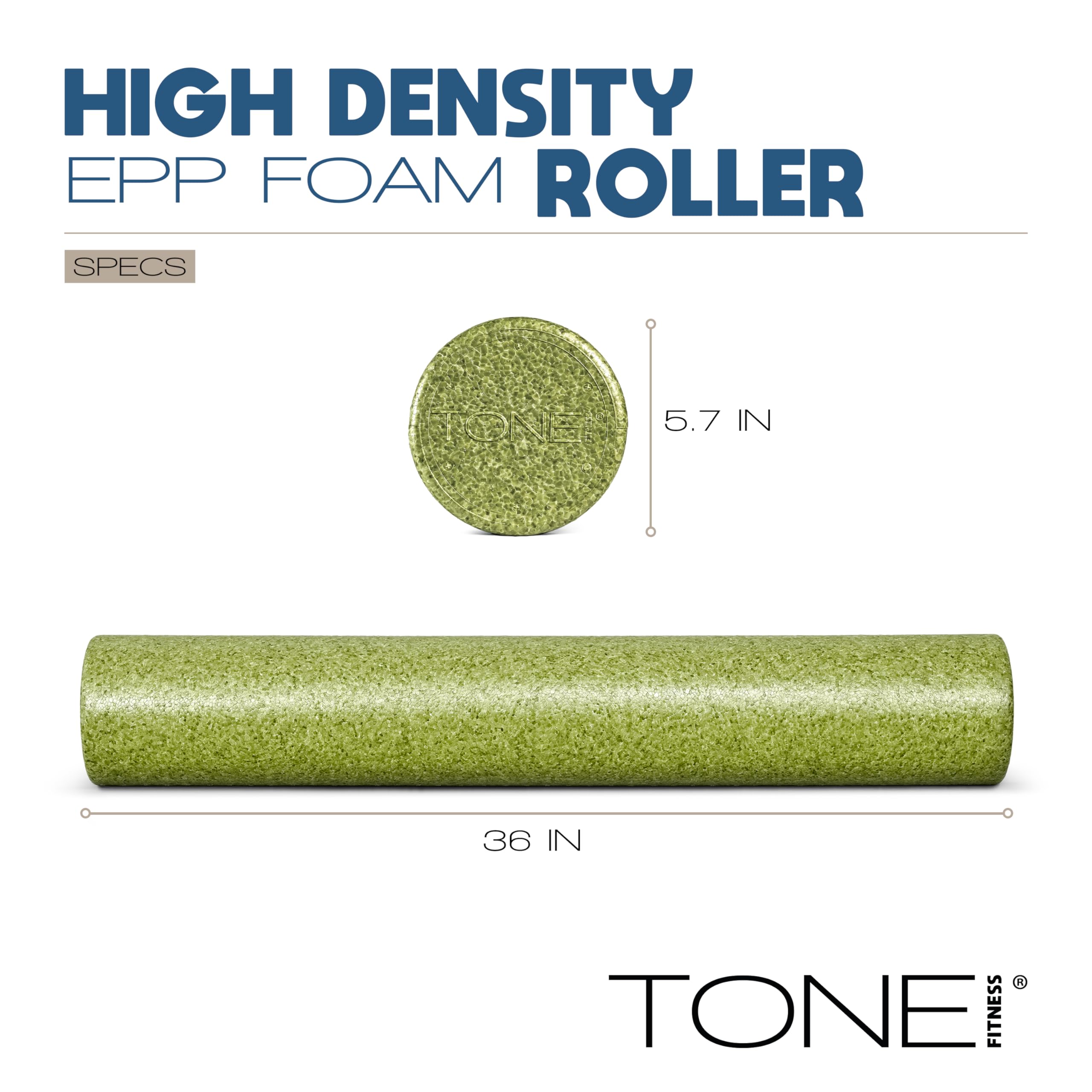 Tone Fitness foam roller in use back-rolling to reduce muscle tightness effectively