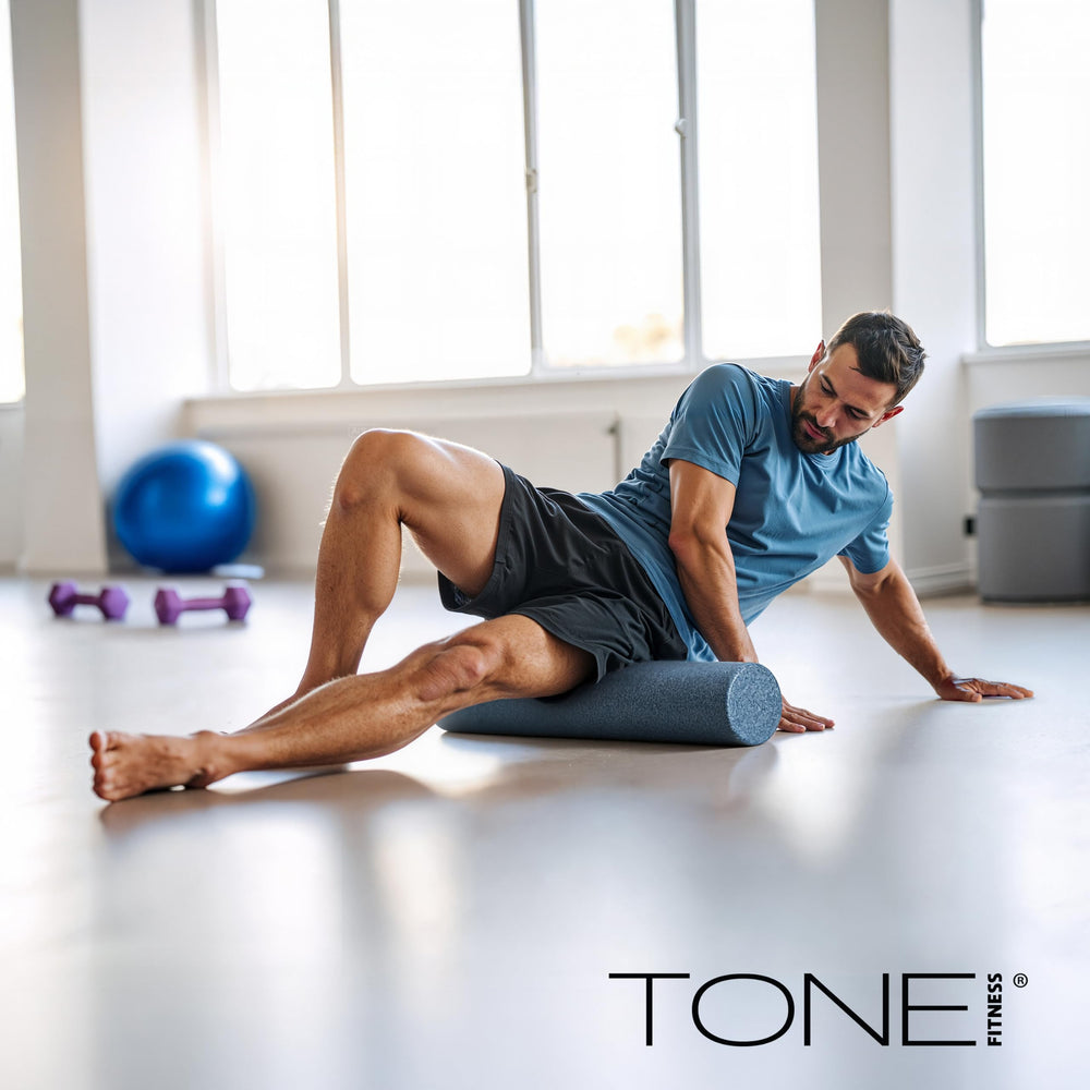 Tone Fitness roller label and material marking showing EPP construction for longevity