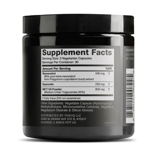 Toniiq etiqueta con ingredientes y certificaciones para confianza