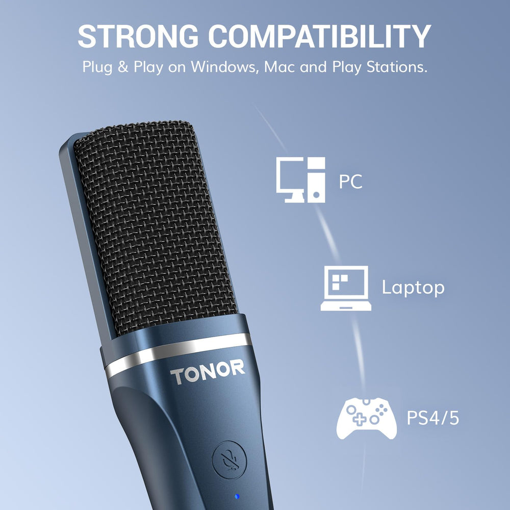 TONOR mini shock mount aislando vibraciones y golpes del mueble