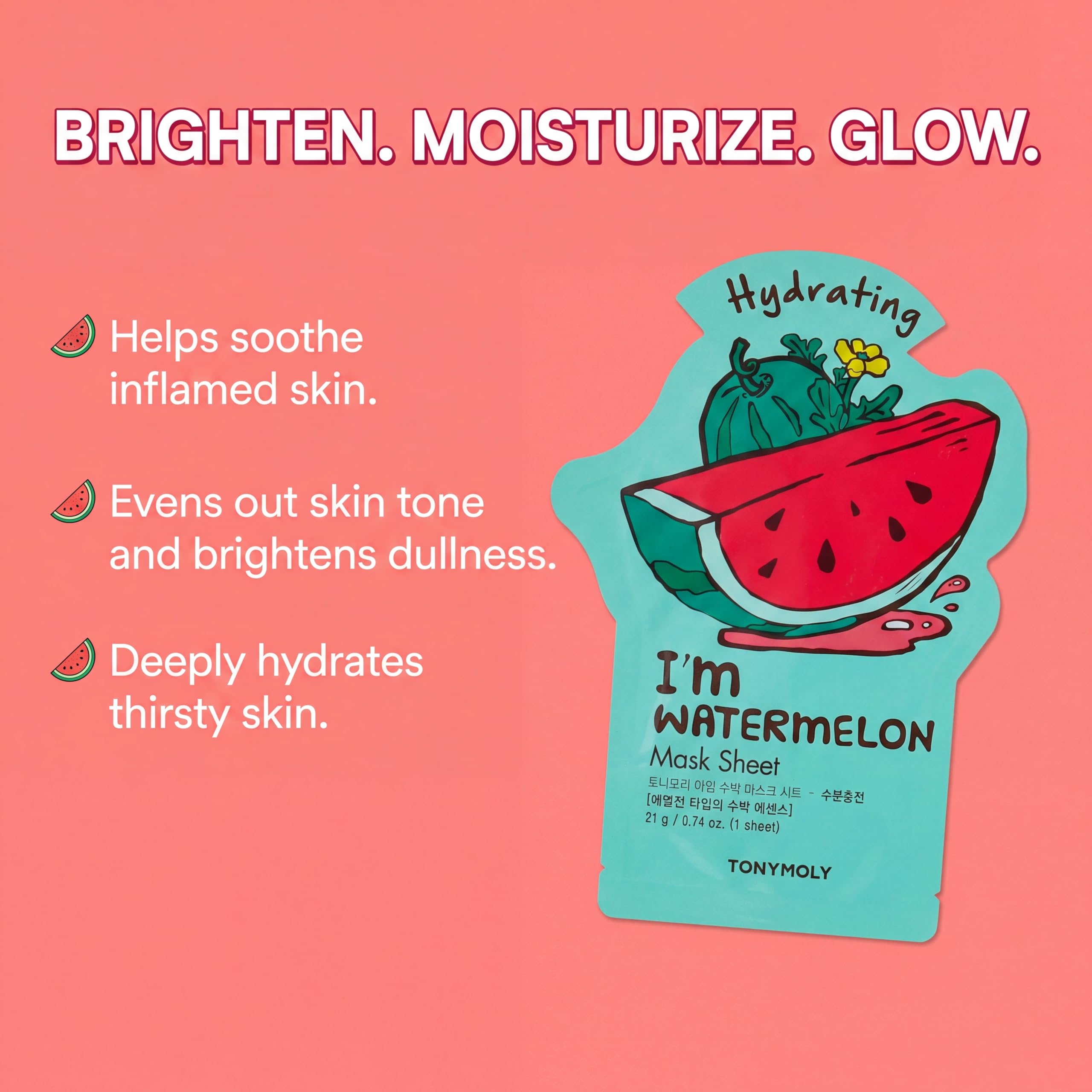 TONYMOLY etiqueta con listado de extractos botánicos y beneficios informativos