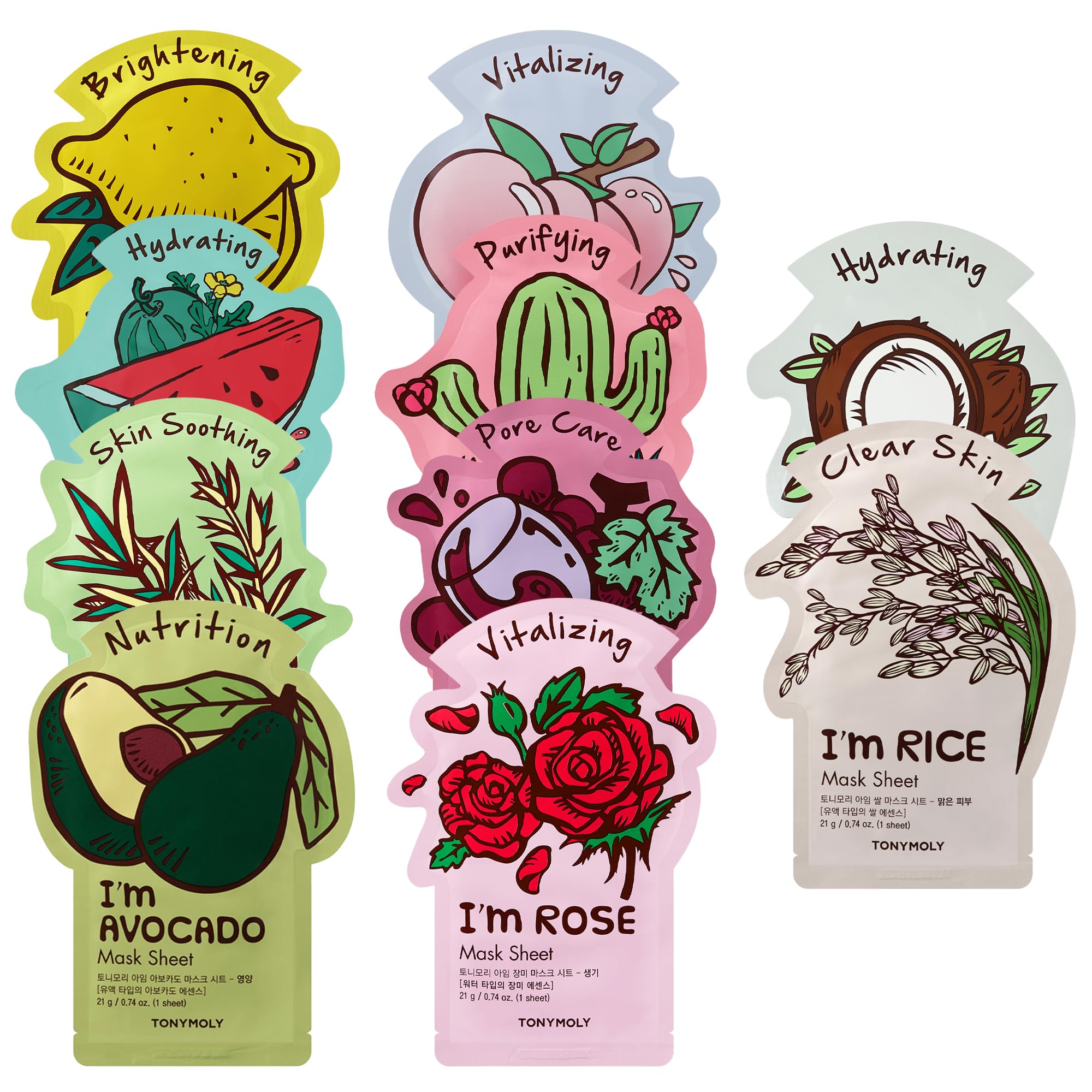 TONYMOLY frontal del estuche del pack de 10 mascarillas, ideal para regalar
