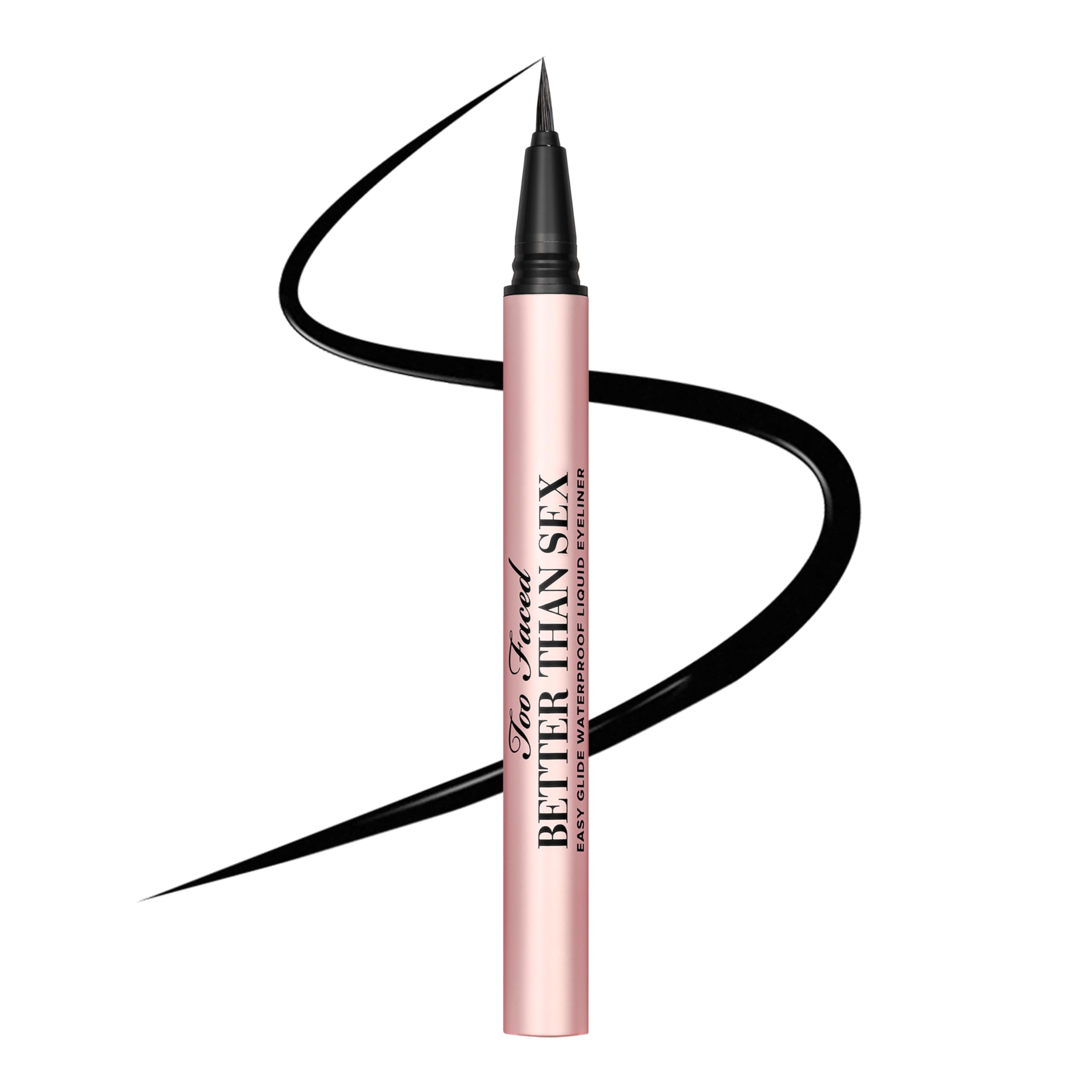 Too Faced envase frontal del delineador mostrando color negro intenso y diseño