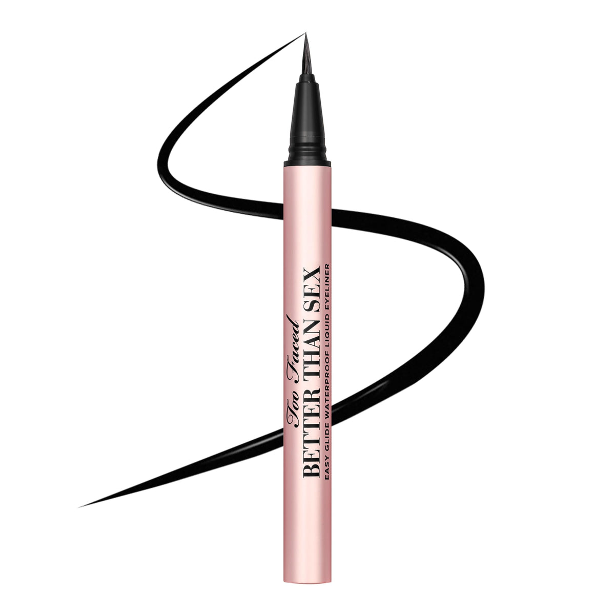 Too Faced envase frontal del delineador mostrando color negro intenso y diseño