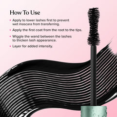 Too Faced comparación antes y después con pestañas más largas y densas
