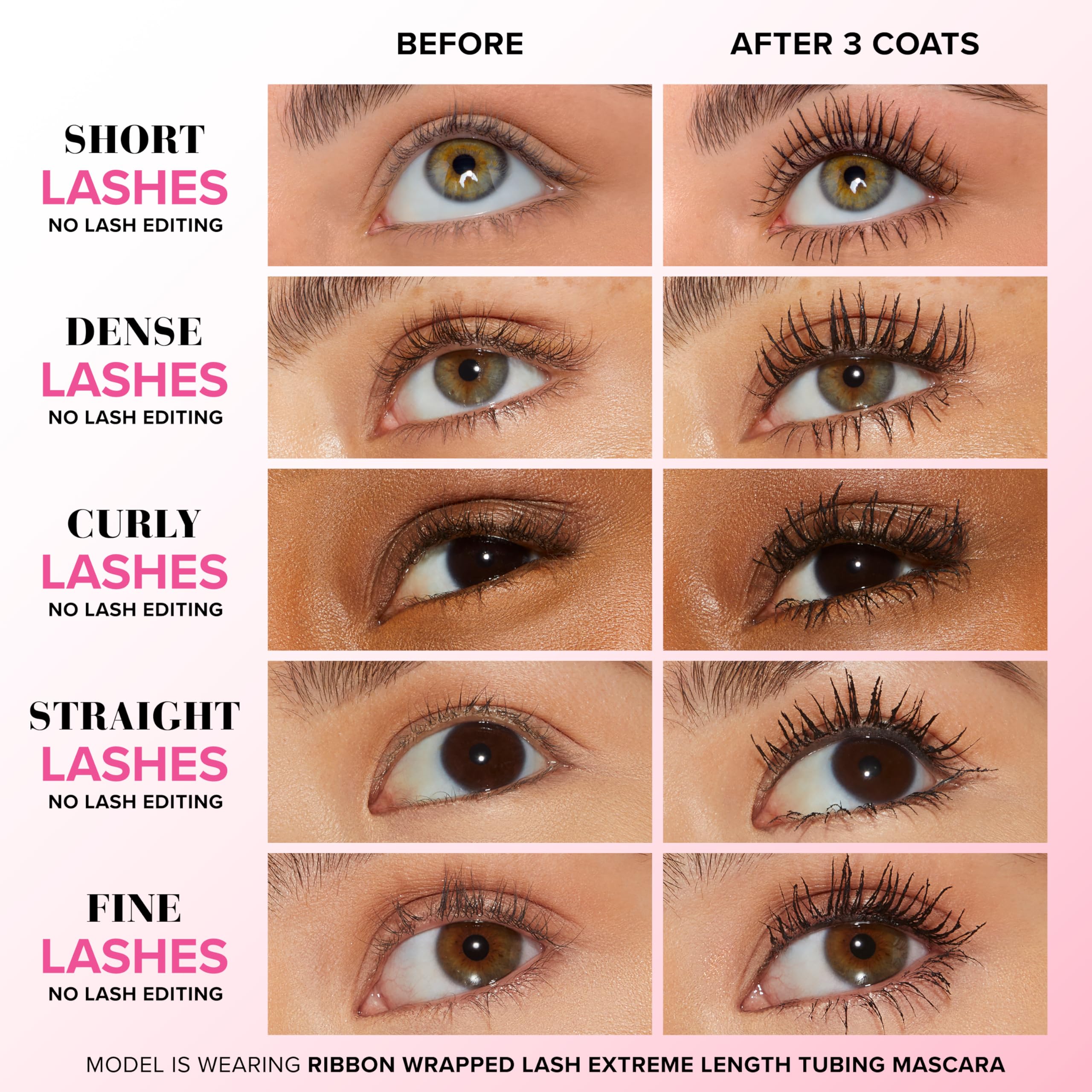 Too Faced cepillo Lash Extension detalle que separa y define pestañas
