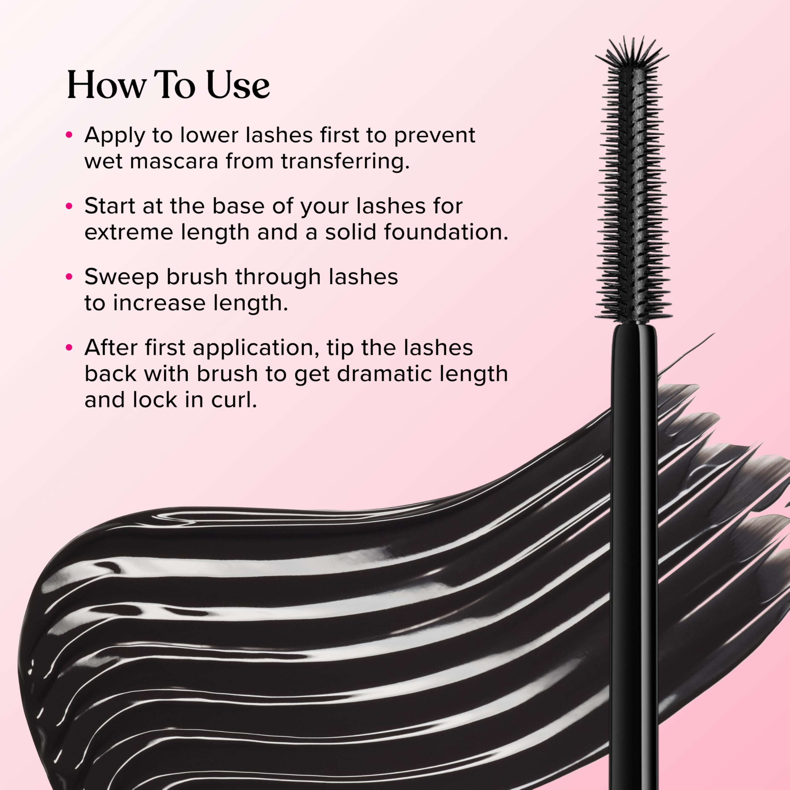 Too Faced comparación antes y después efecto extensión visible