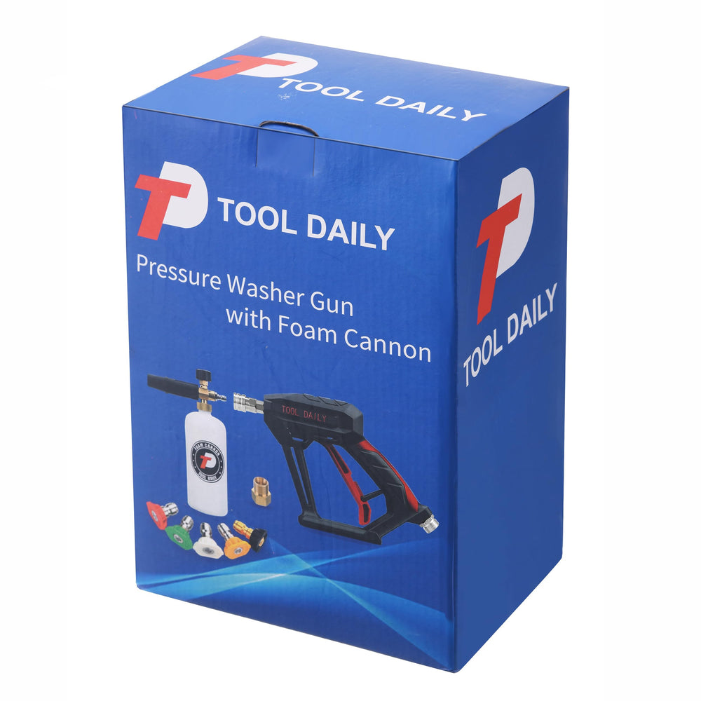 Tool Daily etiqueta con especificaciones PSI, GPM y rangos de temperatura