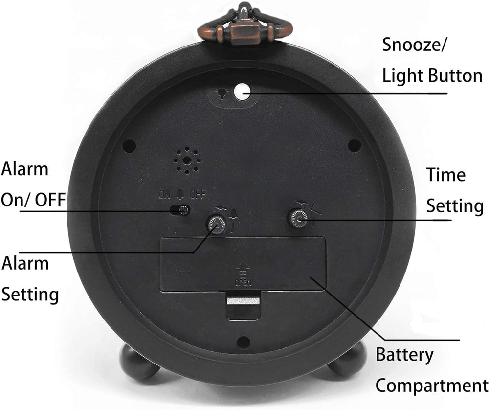 TooTa reloj colocado en mesita de noche integrando estilo vintage y funcionalidad