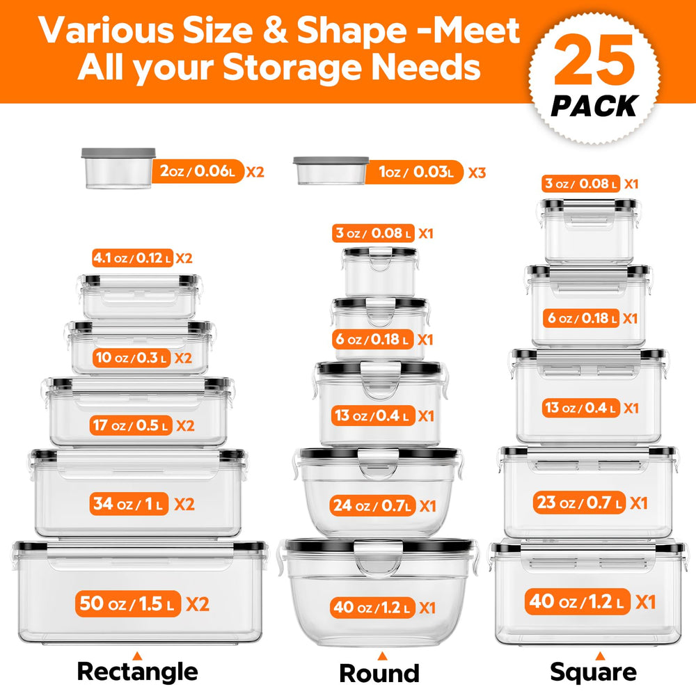 TOPCHASE rectangular containers displayed to show volume options and versatility
