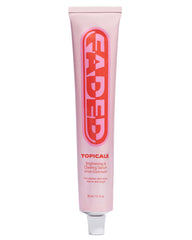 Topicals faded front packaging showing bottle and label, clear brightening benefit