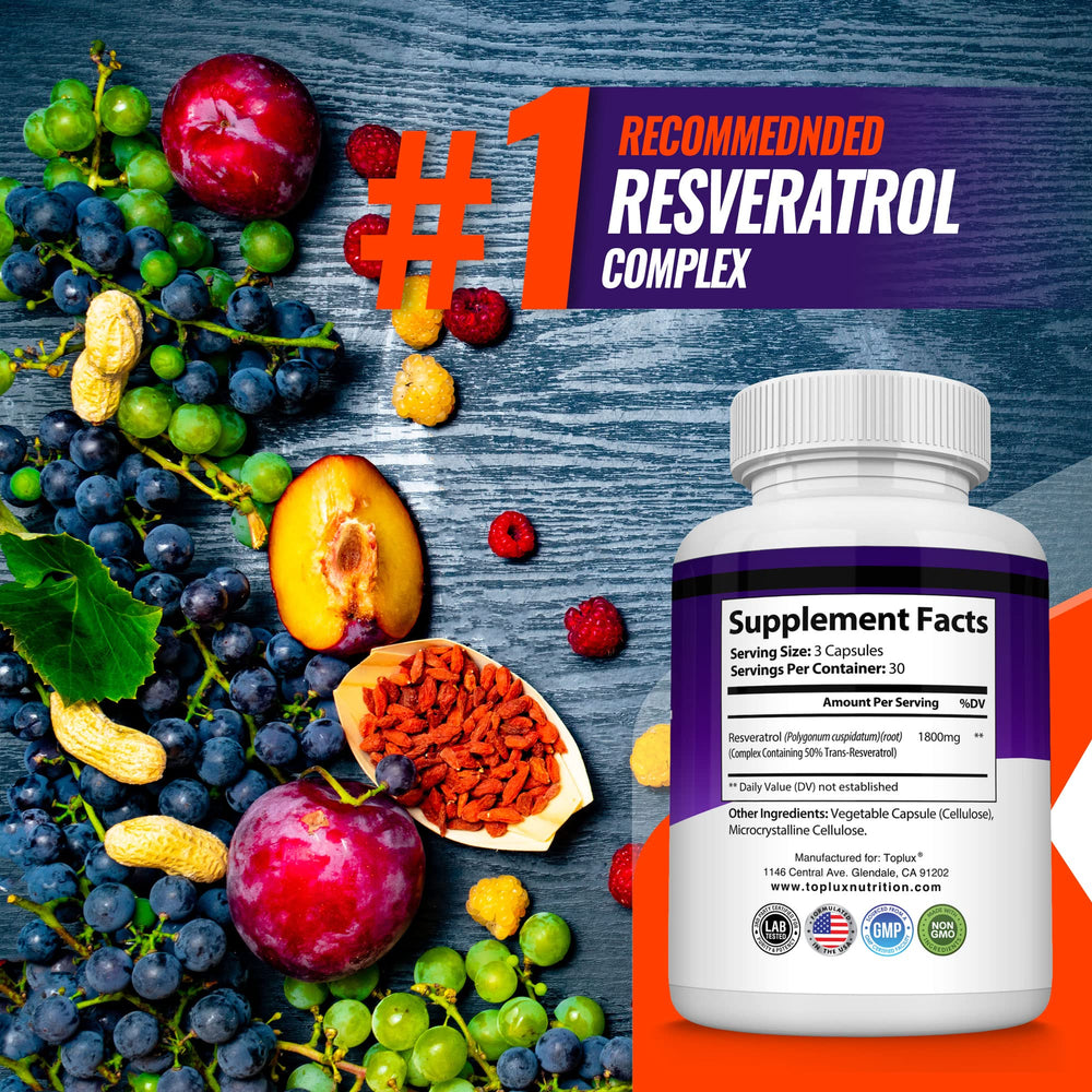 Cápsula Toplux abierta con polvo fino que evidencia concentración de resveratrol