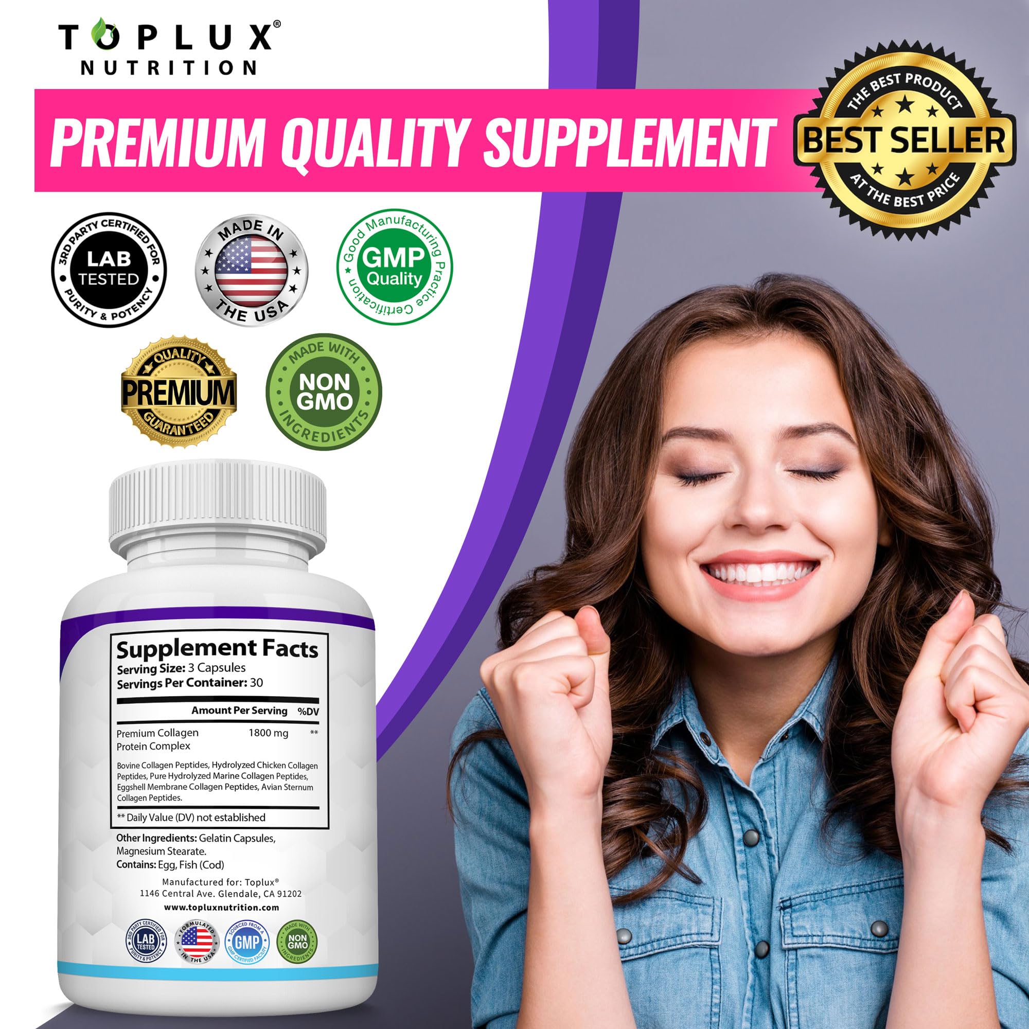 Toplux etiqueta de ingredientes resaltando origen y control de calidad