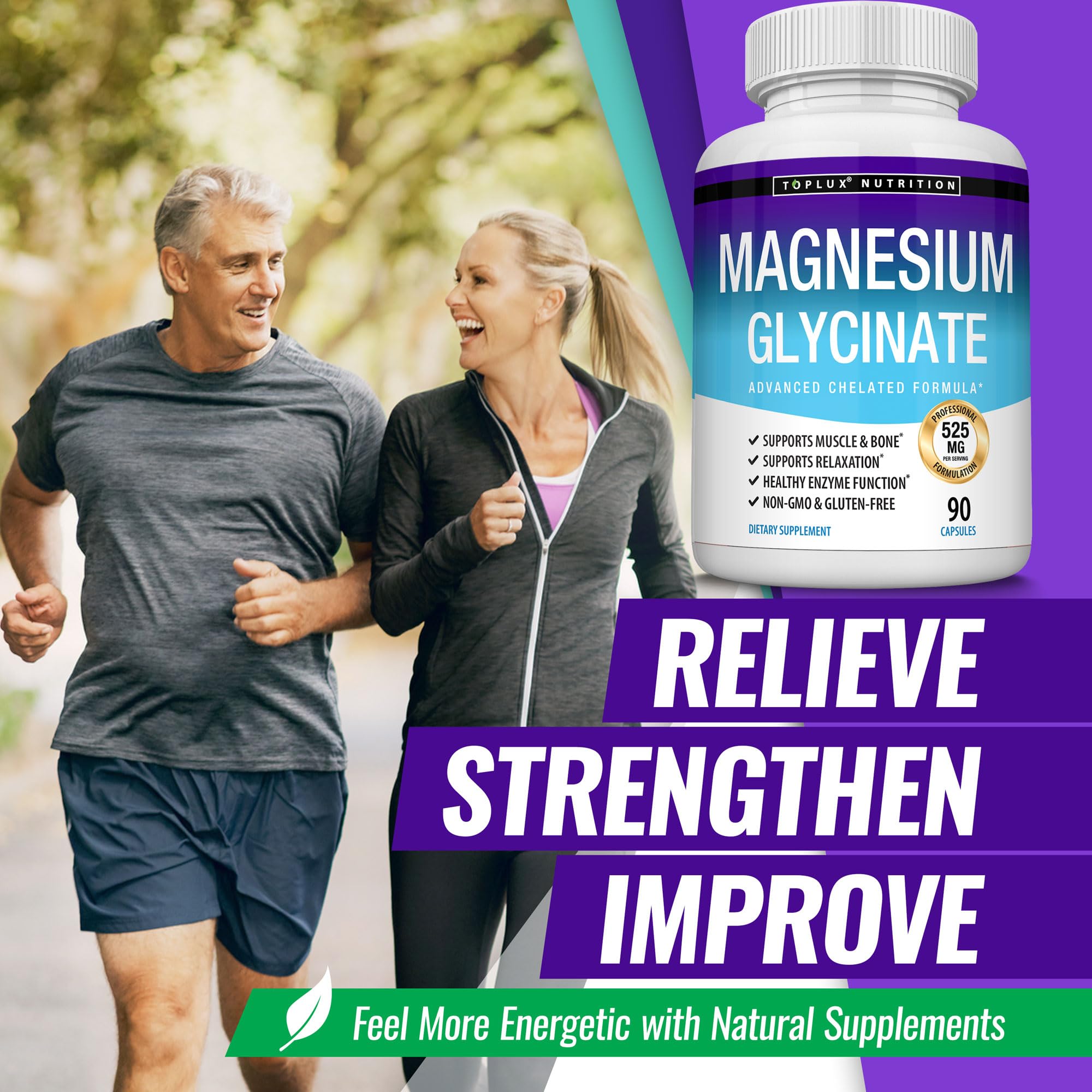 Toplux ingredientes puros de magnesium glycinate para absorción