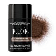 TOPPIK envase frontal Medium Brown mostrando beneficio cobertura natural