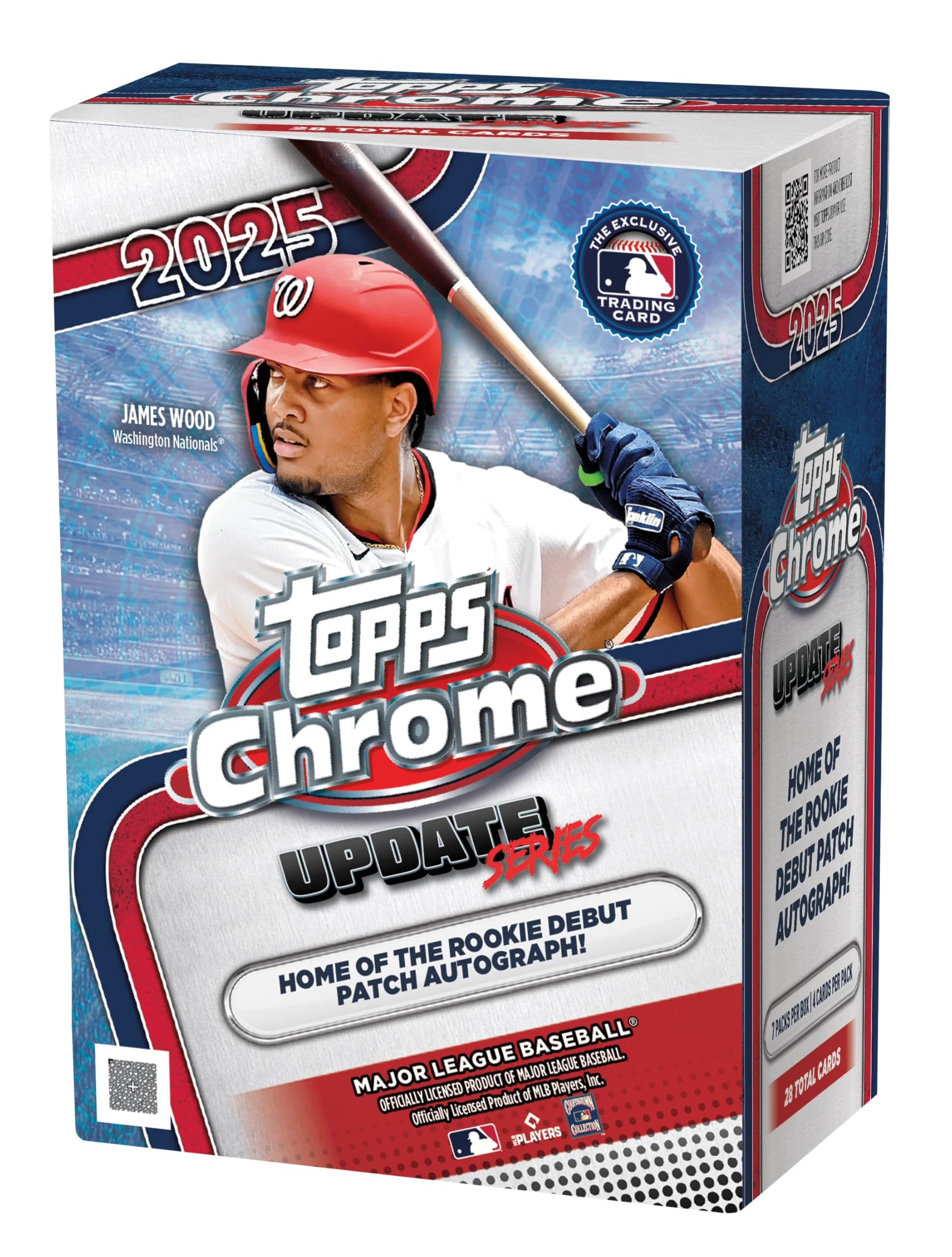 Topps Chrome caja frontal mostrando empaque brillante y variedad