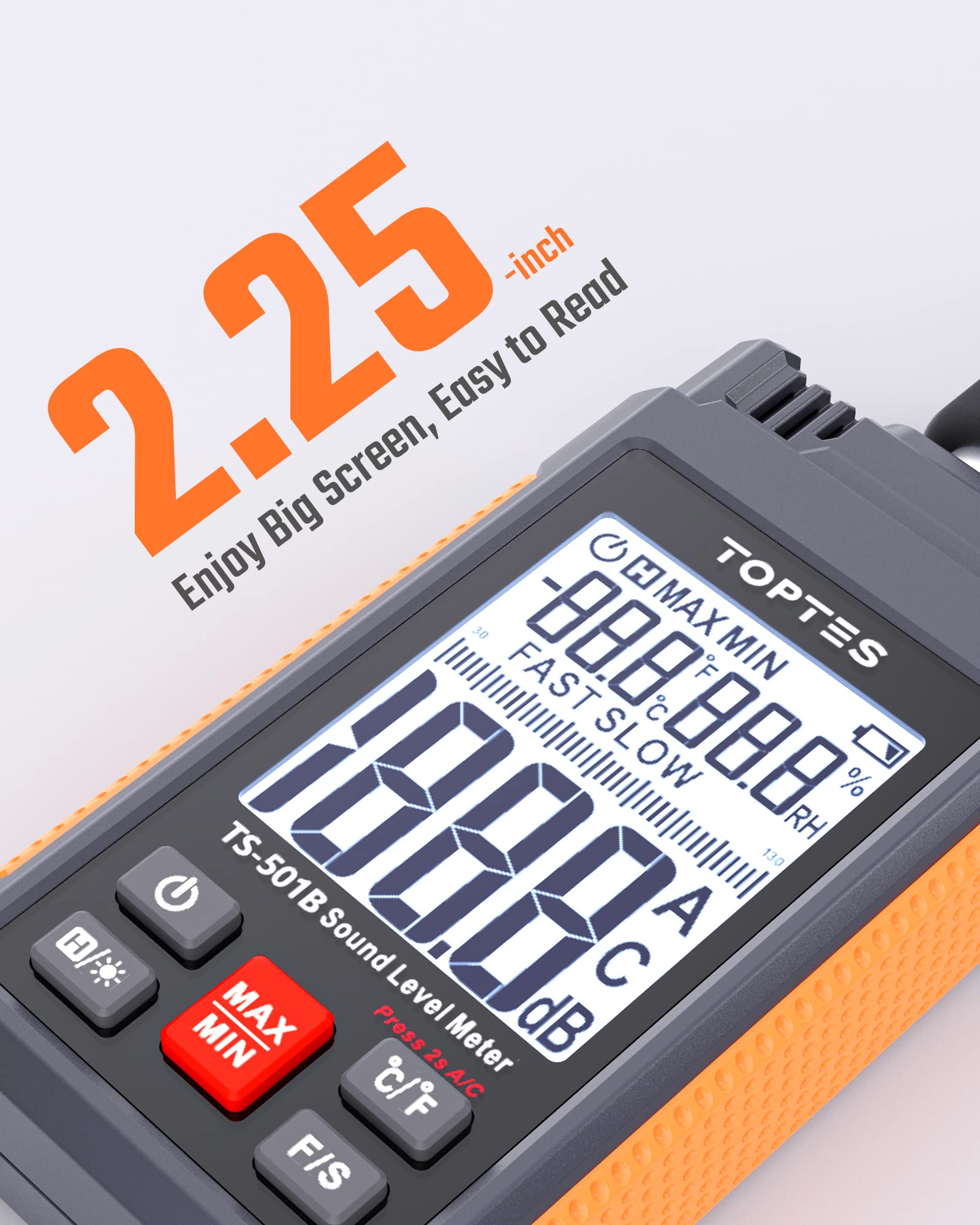 TOPTES TS-501B junto a regla para mostrar tamaño y escala práctica