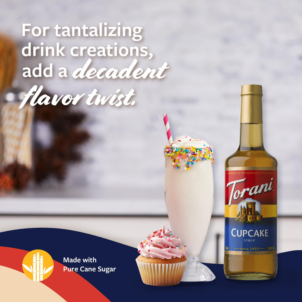 Latte con jarabe Torani Cupcake realzando aroma y sabor cremoso