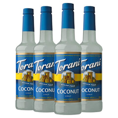 Torani botella frontal con sirope coco sin azúcar para bebidas sabrosas