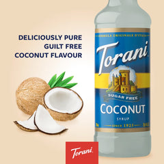 Torani gota de sirope en cuchara mostrando textura fácil de mezclar