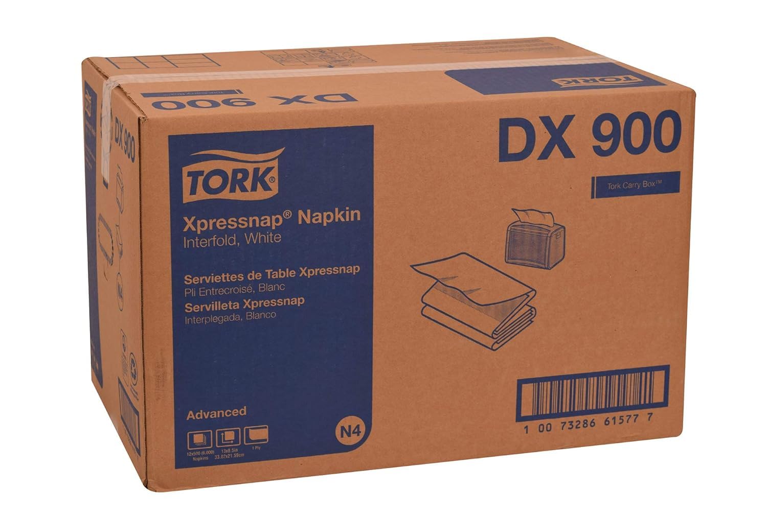 Tork Xpressnap certification label highlighting recycled and eco benefits