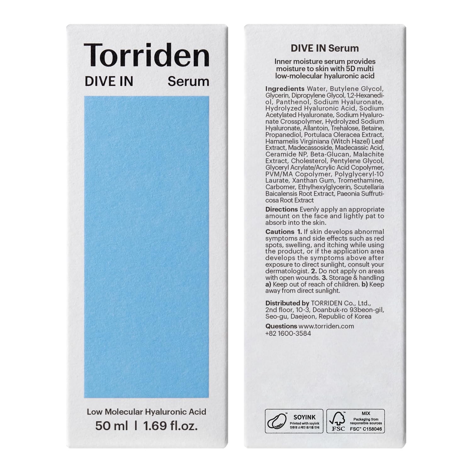 Torriden envase con sello de fábrica que garantiza producto nuevo