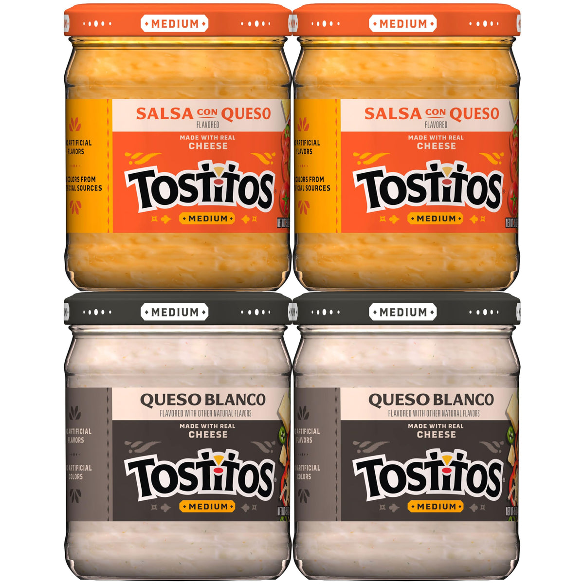 Tostitos frontal pack de cuatro frascos ideal para fiestas