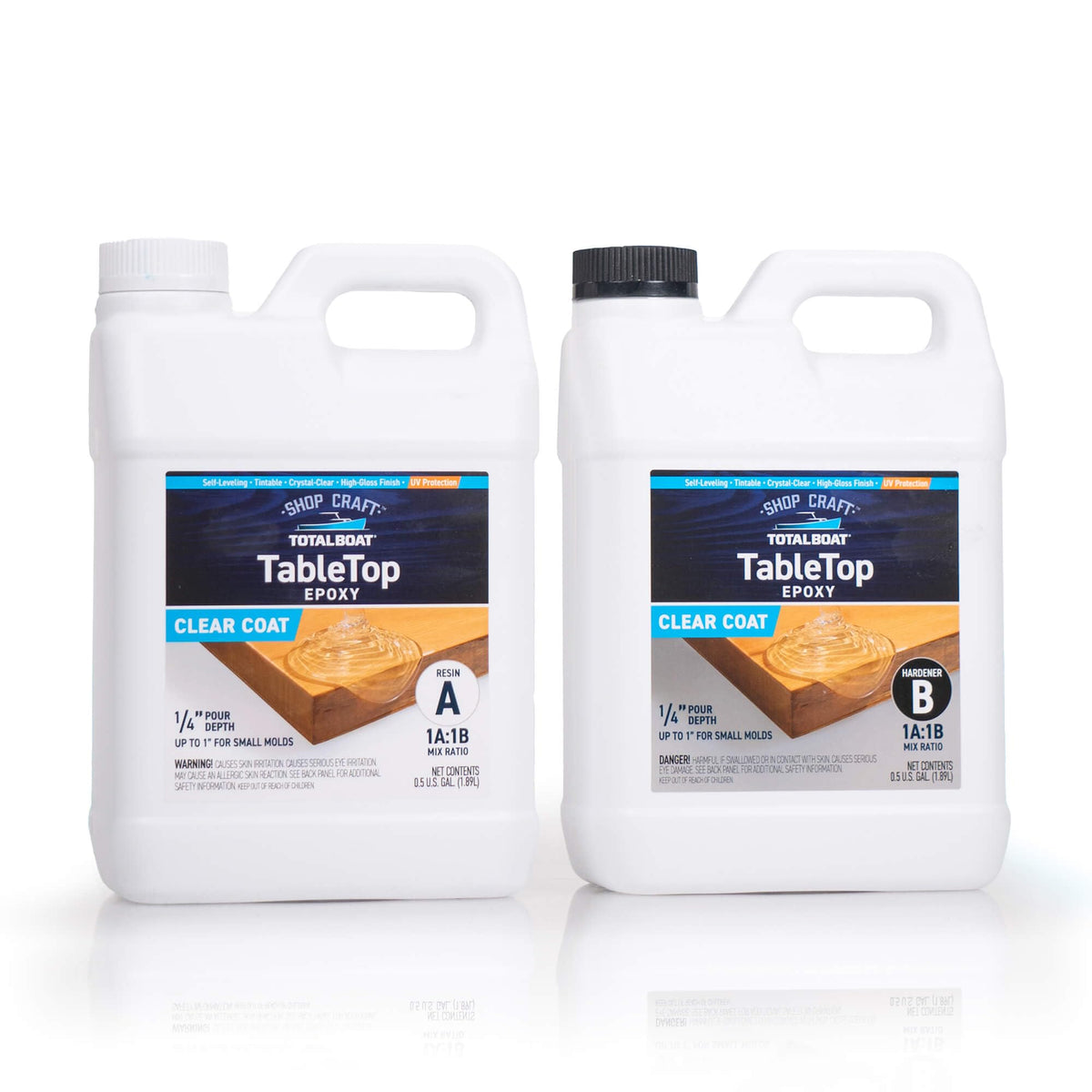TotalBoat kit frontal con envases mostrando contenido y facilidad de mezcla