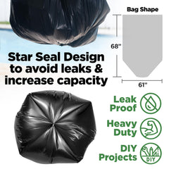 ToughBag bolsa desplegada 61x68 pulgadas demostrando volumen útil
