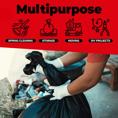 ToughBag bolsa en jardín con escombros demostrando durabilidad