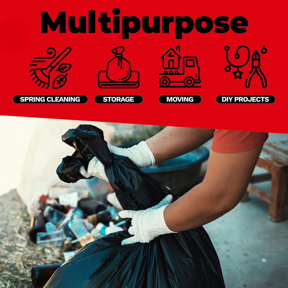 ToughBag bolsa en jardín con escombros demostrando durabilidad