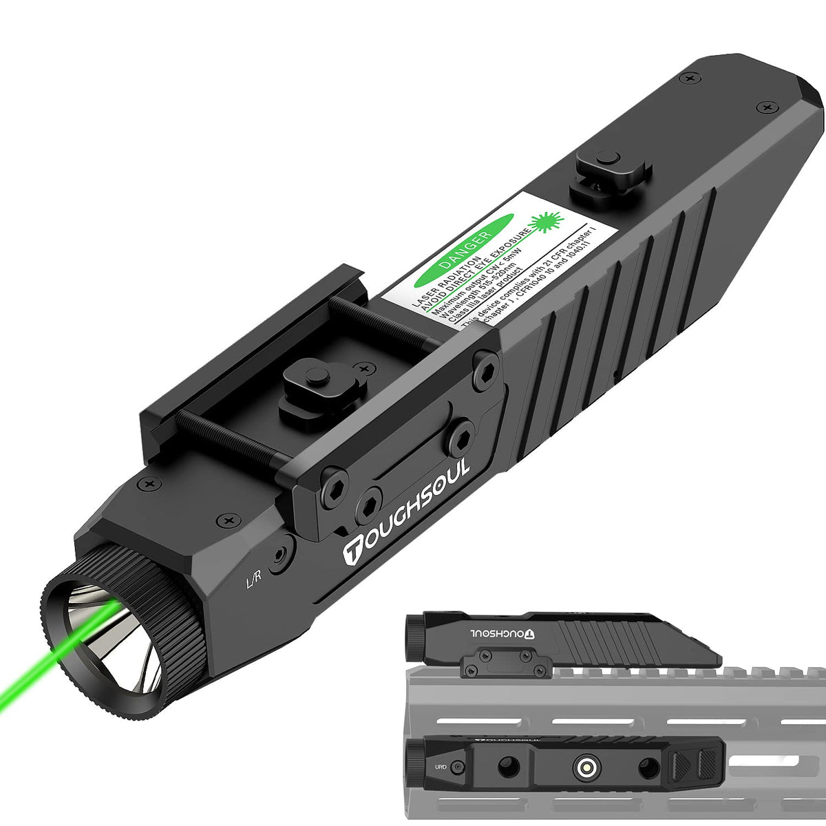 TOUGHSOUL front view mounted on rifle showing compact profile and fast mounting benefit