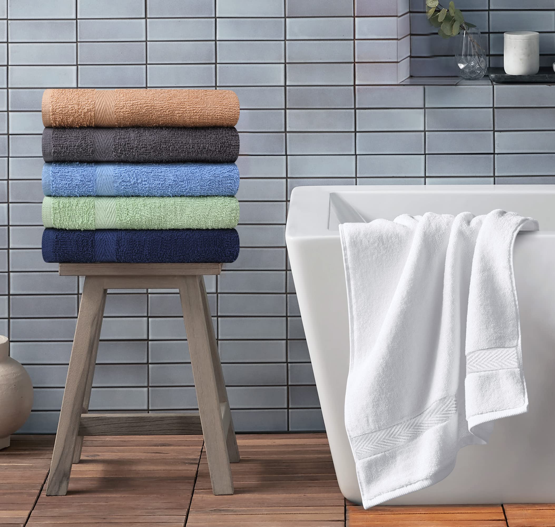 Towel and Linen Mart detalle de textura de algodón, tacto absorbente