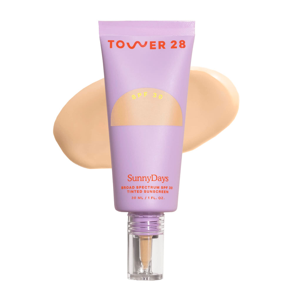 Tower 28 envase frontal del SunnyDays SPF 30 mostrando diseño y tamaño