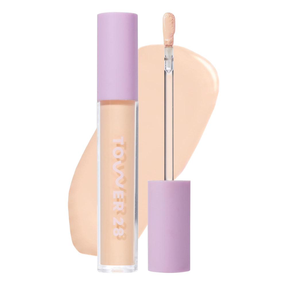 Tower 28 front packaging showing shade 5.0 and product name, clear benefit