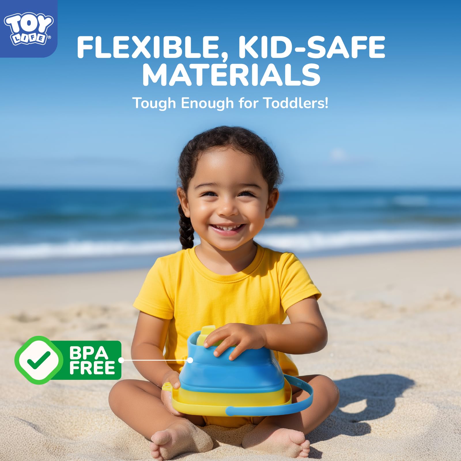 TOY Life comparación con mano infantil, muestra tamaño ergonómico para niños