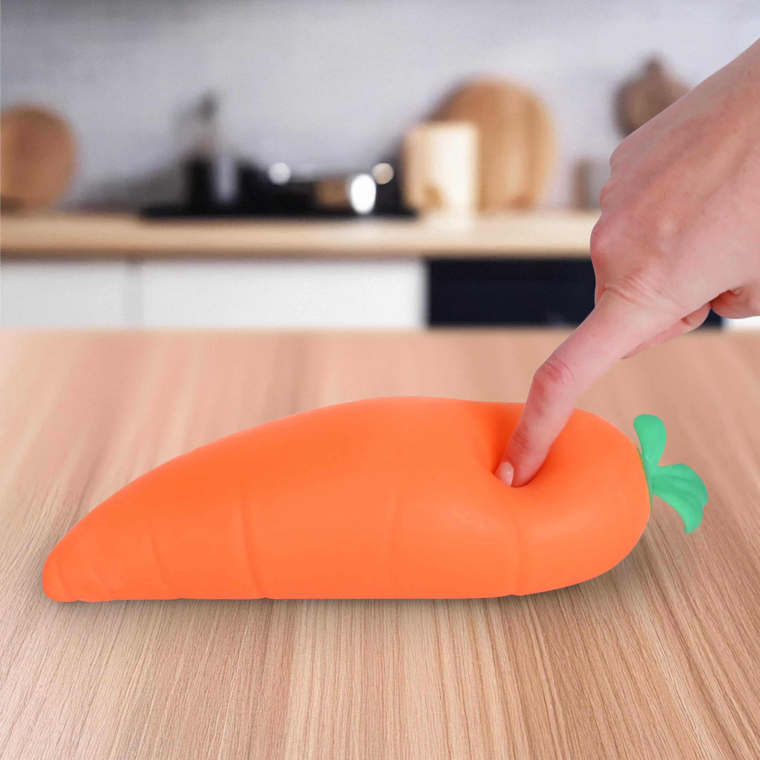 Toymendous Squishy Carrot etiqueta de materiales no tóxicos y segura