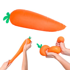 Toymendous Squishy Carrot vista frontal mostrando forma e intensidad de color
