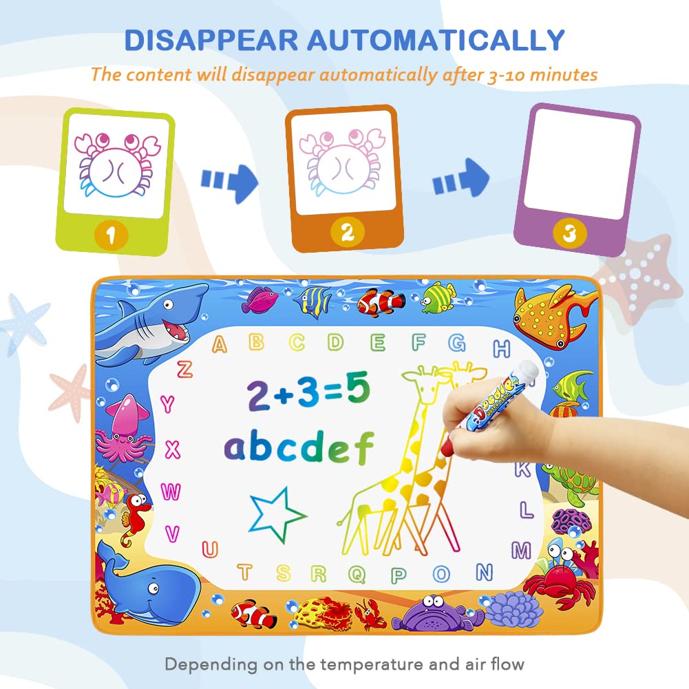 Toyk child drawing on mat demonstrating reusable, mess-free creative play