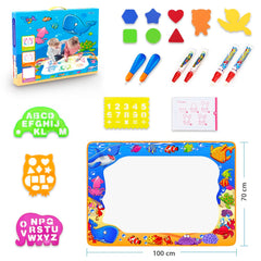 Toyk mat flat lay with ocean pattern for large splash-resistant drawing surface